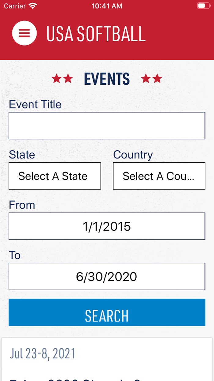 USA Softball Mobile App