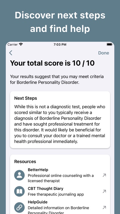 Borderline Personality D. Test