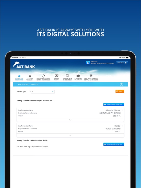 A&T Bank Mobile iPad screenshot 5 - Finance app
