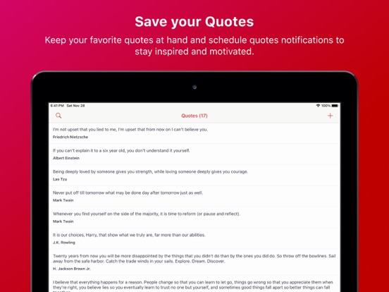 Quotie Pro iPad app afbeelding 1