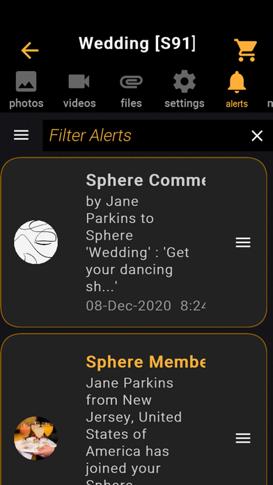 sphere photo sharing Screenshot