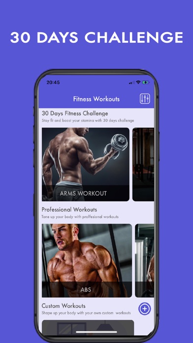 30 Day Fitness Workouts Home Screenshot