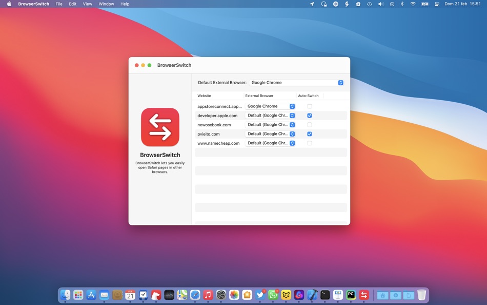 #4. BrowserSwitch for Safari (macOS) 由: Pedro Jose Pereira Vieito