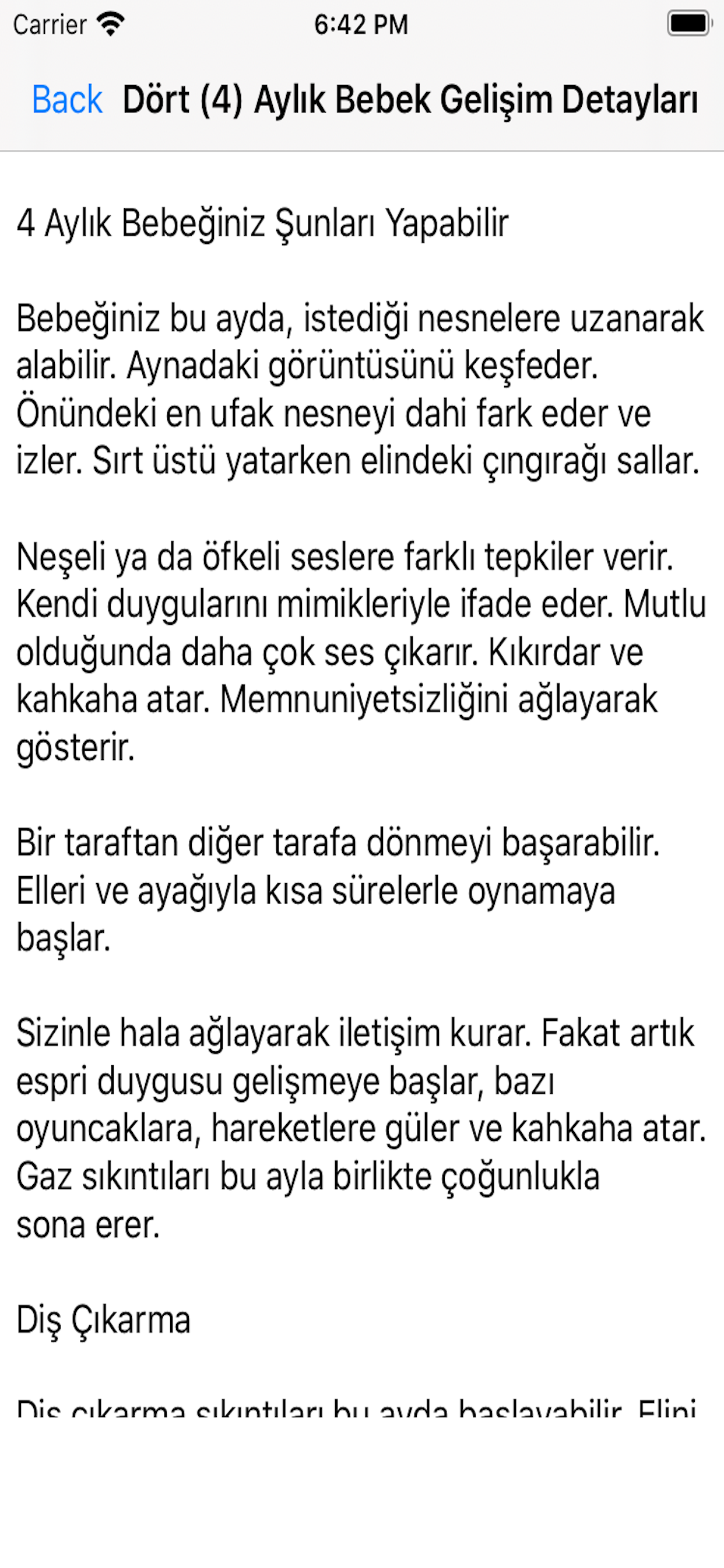 Bebek Gelişimi Hafta Hafta