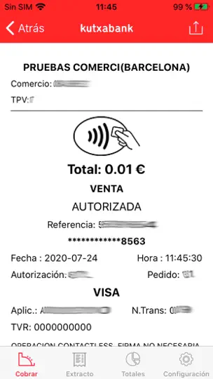 Captura de pantalla de Kutxabank Negocios Cobro Móvil en iPhone 4
