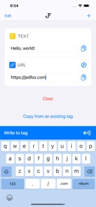 NFC Writer: Write to Tags screenshot #2 for iPhone