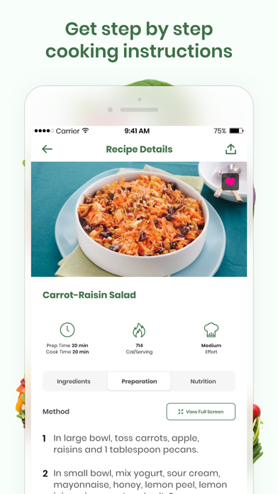 Vegetarian Recipes & Meals Screenshot