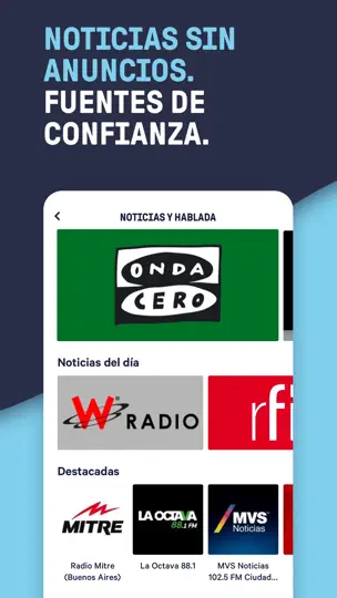 Captura de pantalla de TuneIn Radio: Music & Sports en iPhone 2
