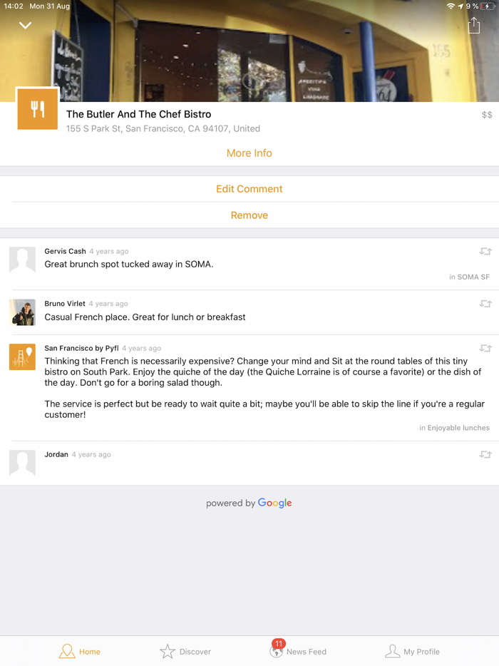 Pyfl - Favorite places map