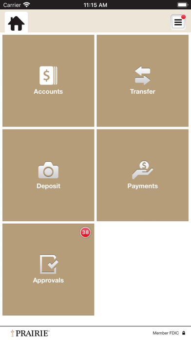 Prairie Community Bus Banking Screenshot