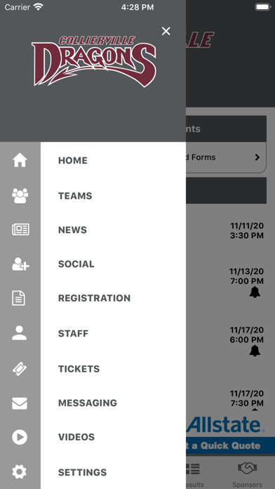 Collierville Dragons Athletics Screenshot