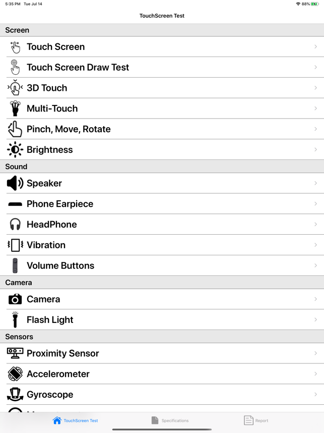 ‎Touchscreen Test Screenshot