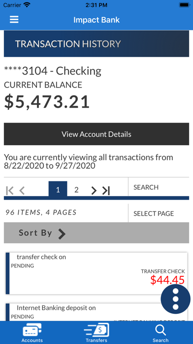 Impact Mobile Banking Screenshot