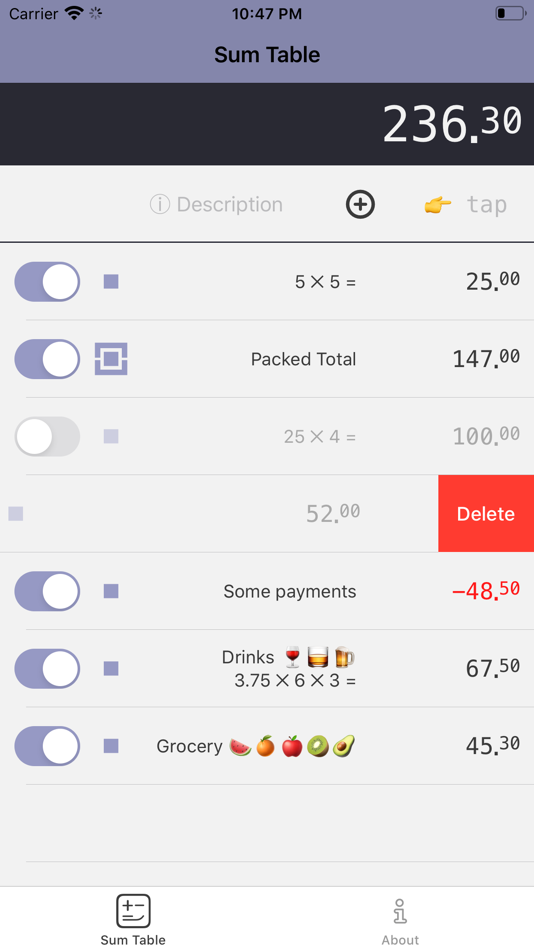 #4. Easy Sum | Shopping List (iOS) Podle: DejaWorks LTD