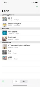 Lent & Borrowed screenshot #1 for iPhone