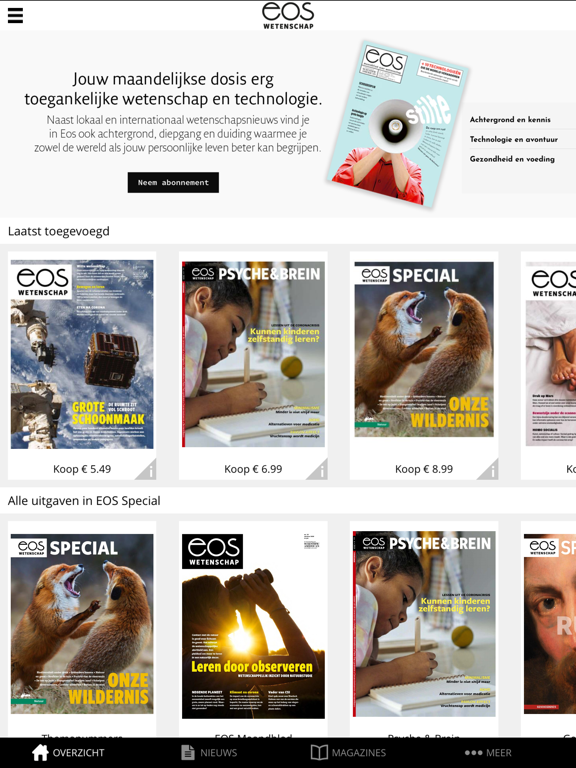 Eos Wetenschap iPad app afbeelding 4