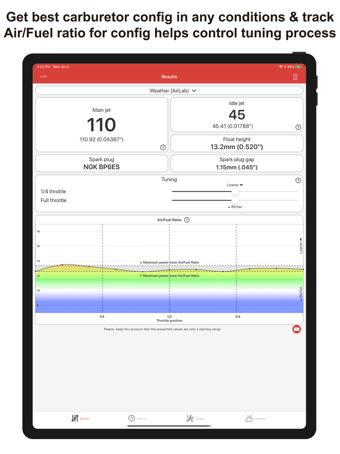 Jetting Honda GX 4T engine