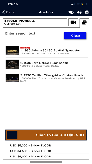 Worldwide Auctioneers Live Screenshot