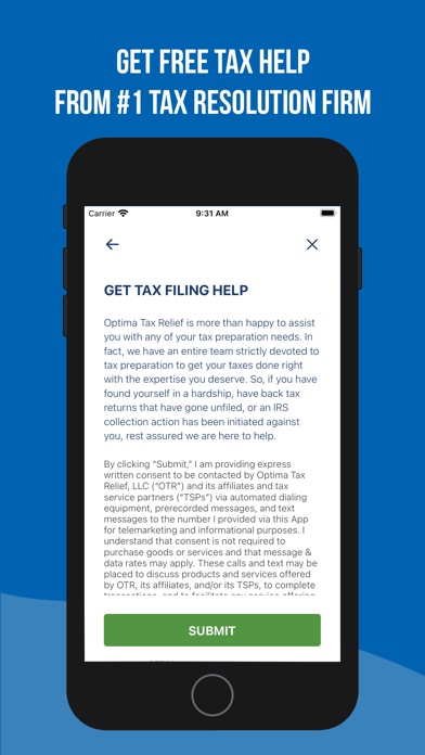 Optima Tax App Screenshot