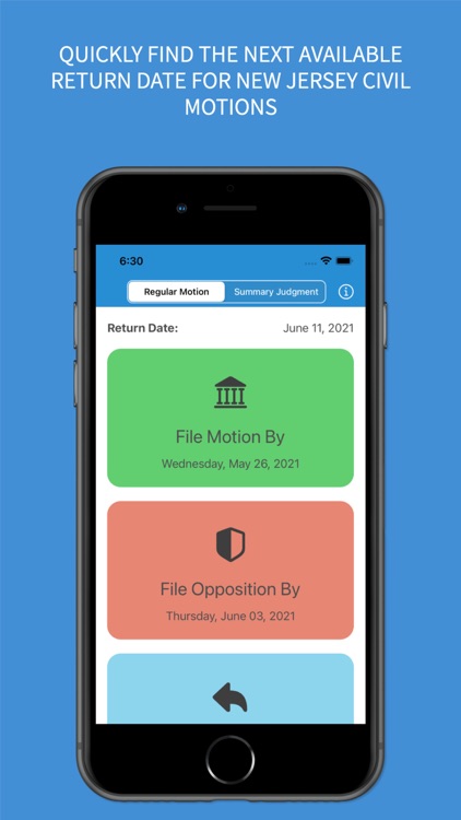 NJ Court Motion Return Dates