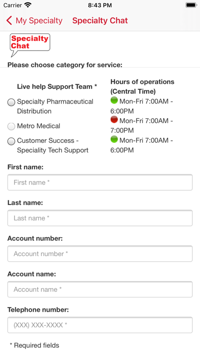 My Specialty App Screenshot