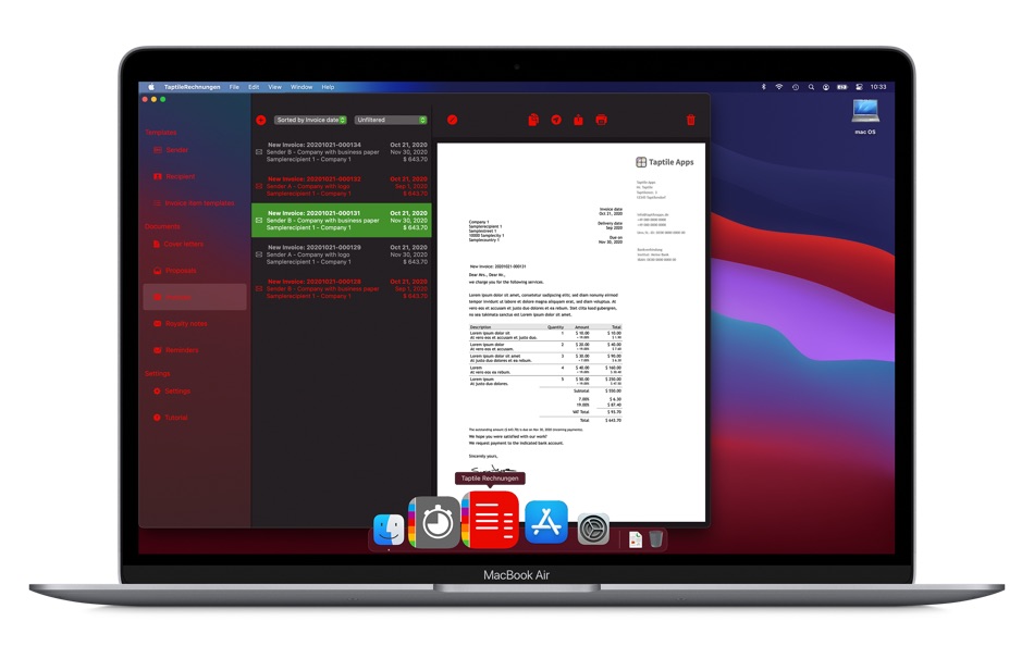 Taptile Invoices 3 - 3.4 - (macOS)