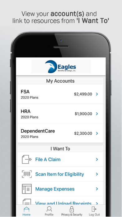 Eagles Benefits Mobile Screenshot