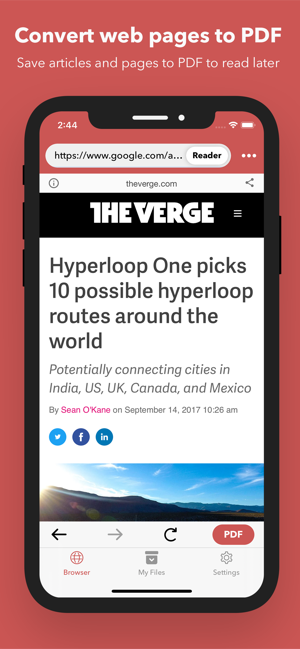 Web to PDF Converter & Reader Screenshot