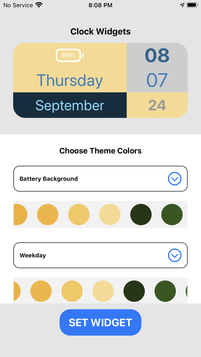 Clock Widget - Funky Colors