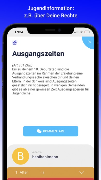 Jugendapp Screenshot