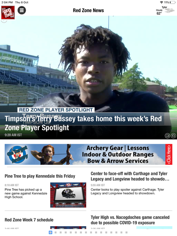 KLTV and KTRE Red Zone iPad screenshot 5 - Sports app