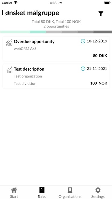 webCRM – Sales App Screenshot