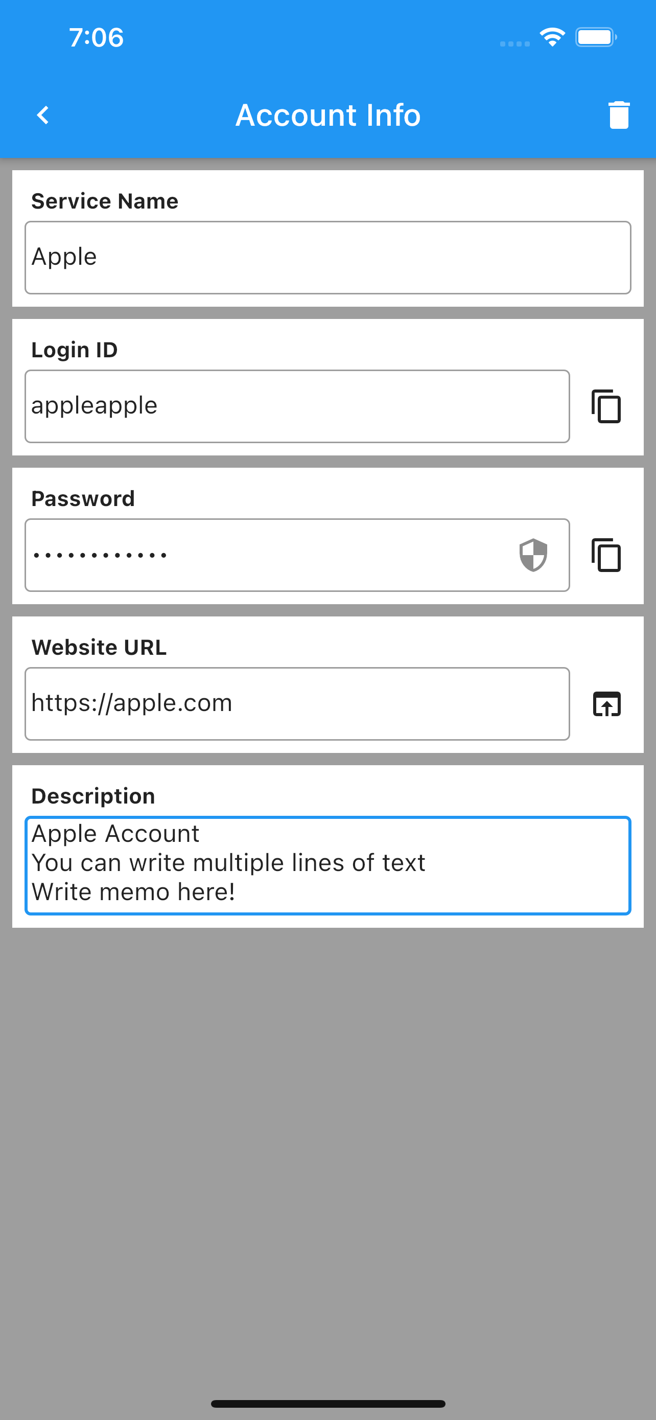 Simple Password Reminder