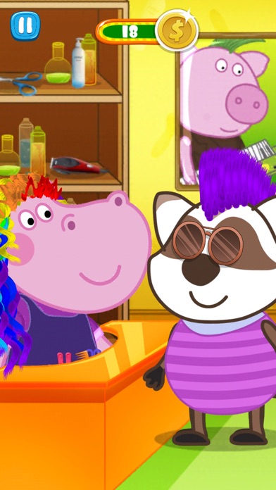 Hair Salon Hippo Fun Game Screenshot