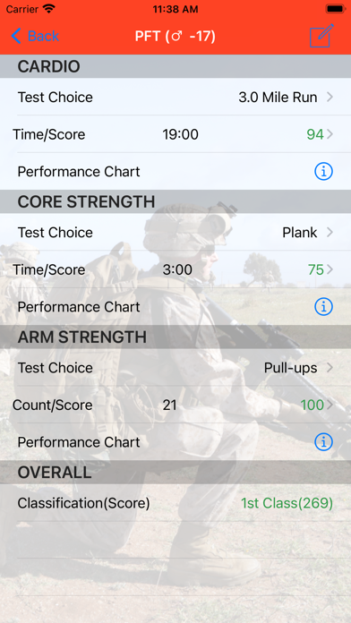 Screenshot #3 pour Fitness Calc for Marines