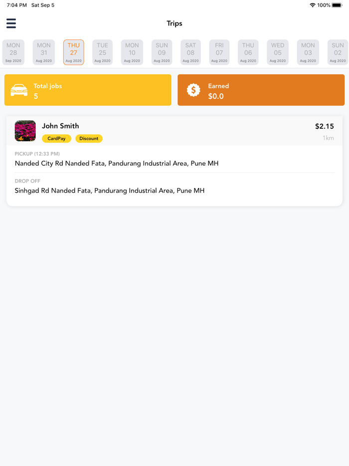 eTaxi Driver App