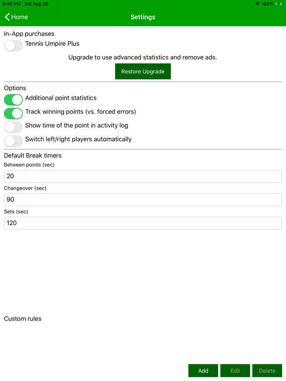 Tennis Umpire App iPad screenshot 9 - Sports app