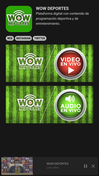 WOW Deportes Screenshot