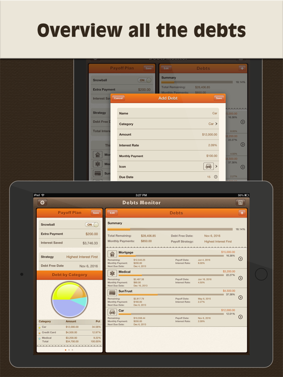 Screenshot #4 pour Debts Monitor Pro for iPad