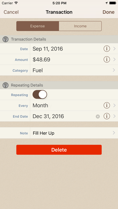 Spending Tracker Screenshot