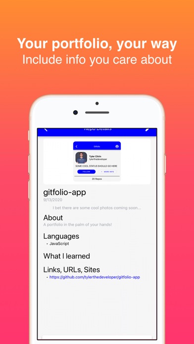 Gitfolio Screenshot 4 - AppWisp.com Gitfolio Screenshot 4 - AppWisp.com