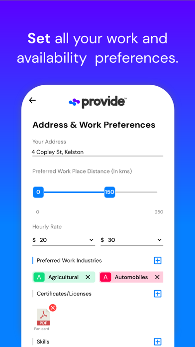 ProvideApp Screenshot