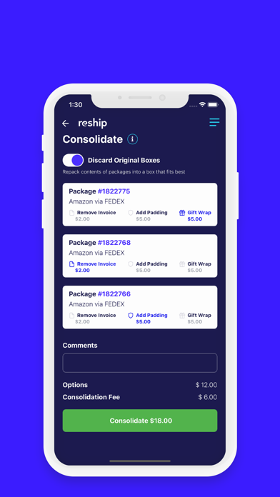 Reship - Shopping & Shipping Screenshot