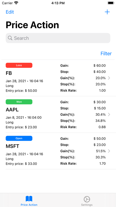 Price Action Screenshot