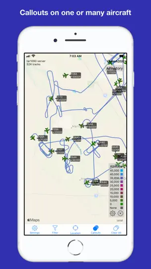 Capture d'écran de OpenADSB sur iPhone 3