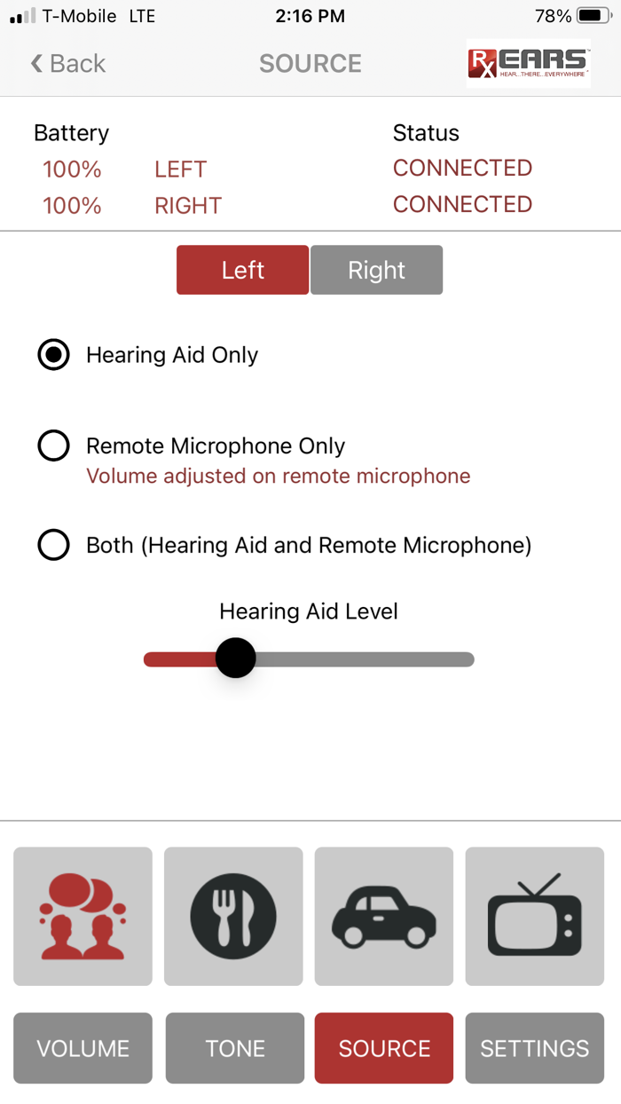 RxEars Remote Control App