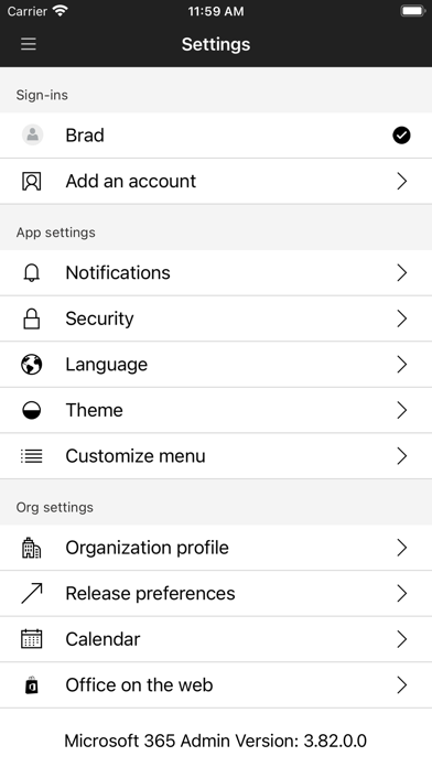 Microsoft 365 Admin Screenshot