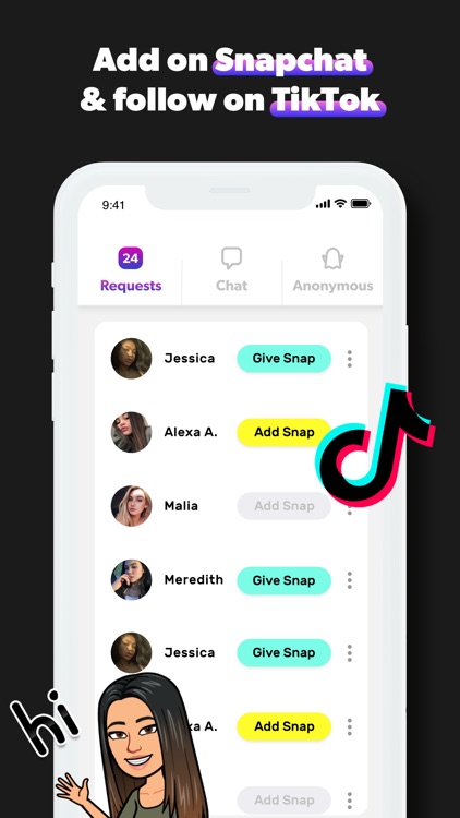 Hush: new Snapchat friends