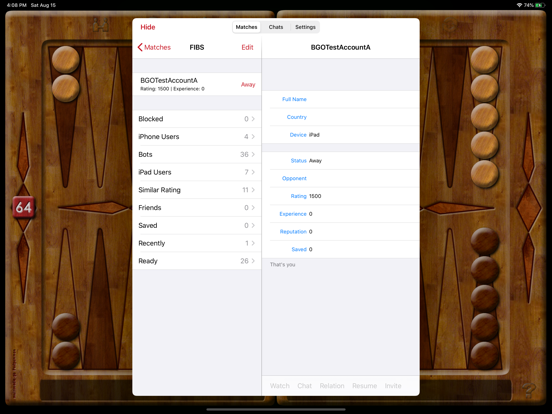 Backgammon Online 3 iPad app afbeelding 2