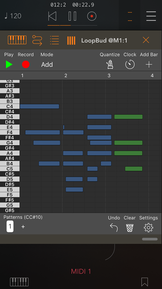 #1. LoopBud - AUv3 MIDI Recorder (iOS) 게시자: Cem Olcay